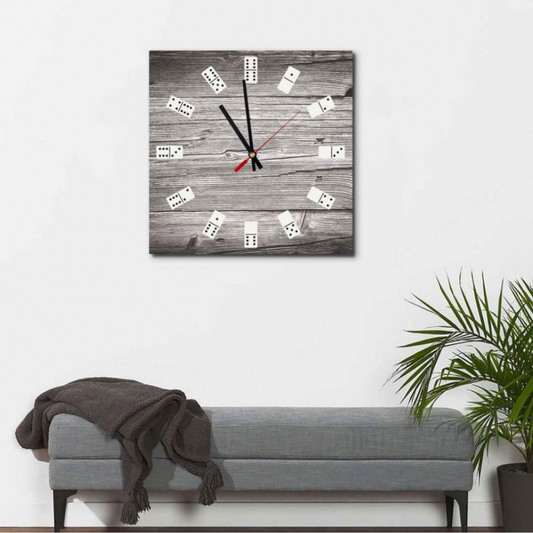 HANK Wooden Dominoes Acrylic Wall Clock