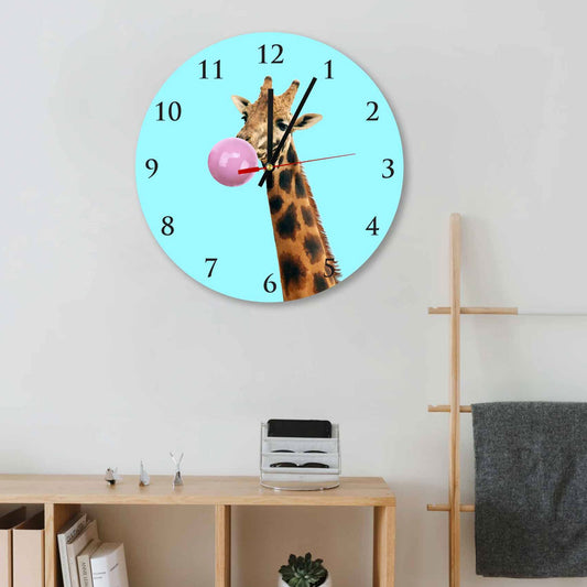 FELIX Giraffe Pink Gum Acrylic Wall Clock