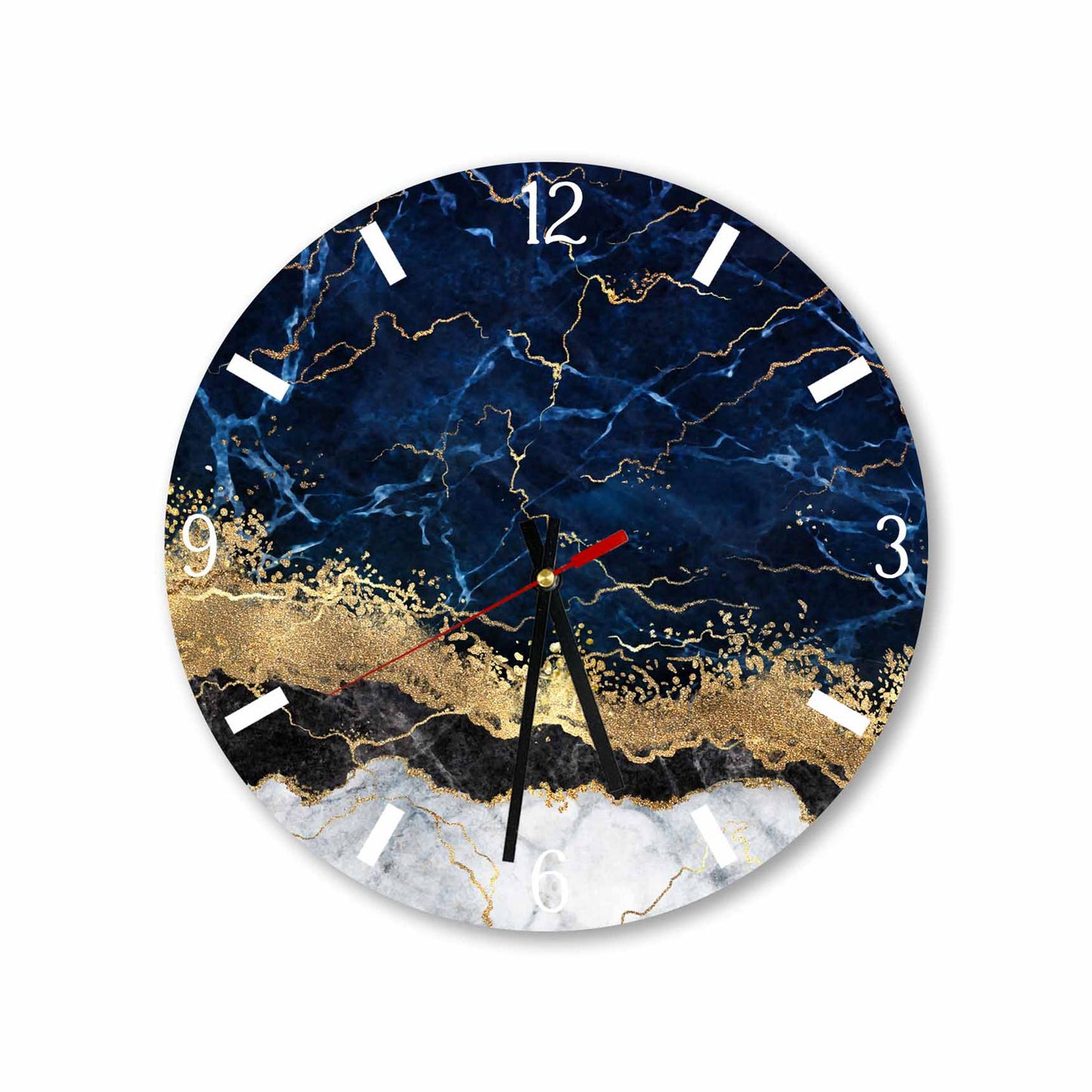 BLAXON Blue Gold Abstract Acrylic Wall Clock