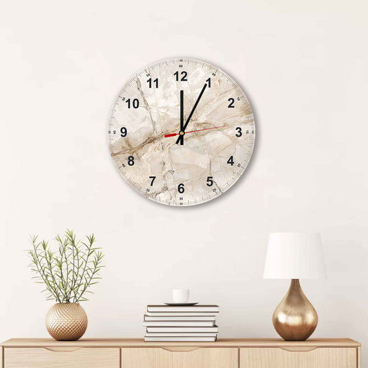 SETH Beige Marble Acrylic Wall Clock