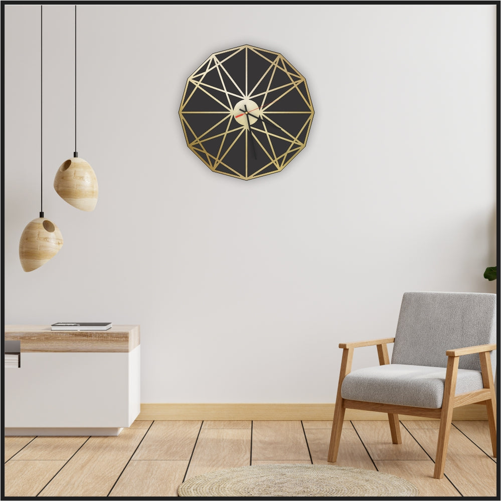 RIAN Geometric Acrylic Mirror Art Wall Clock