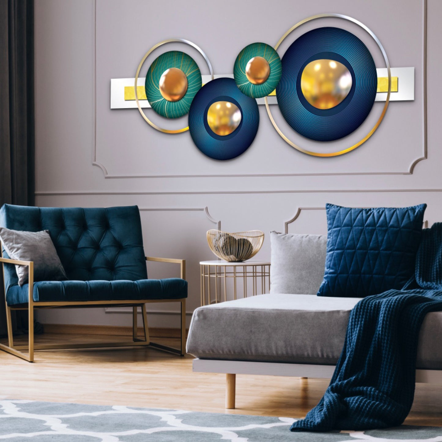 ARVO 3D Gold Round Acrylic Mirror Prints