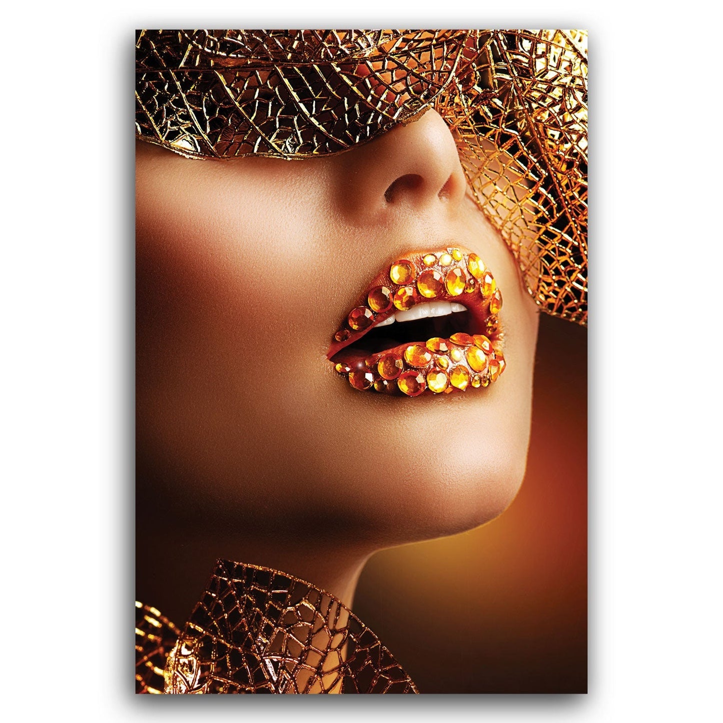 REGALIA Lady Adorned in Shimmering Gold Modern Acrylic Wall Art