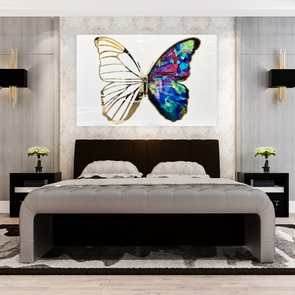 JOLIE 3D GoldButterfly Acrylic Mirror Prints