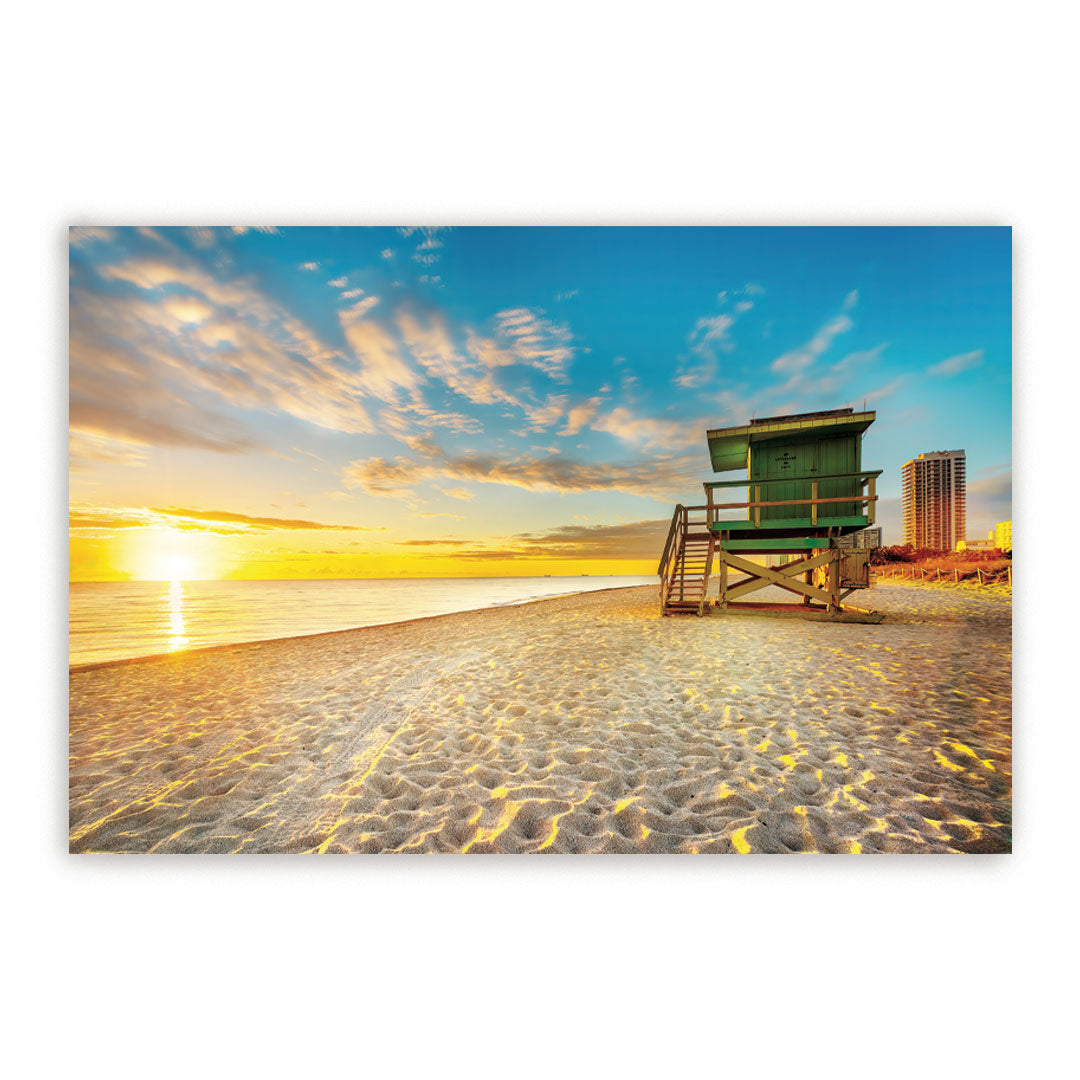 SOUTH BEACH Miami Sunrise Modern Acrylic Wall Art