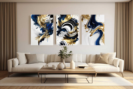 ZYLO Blue Splash Modern Wall Art TG