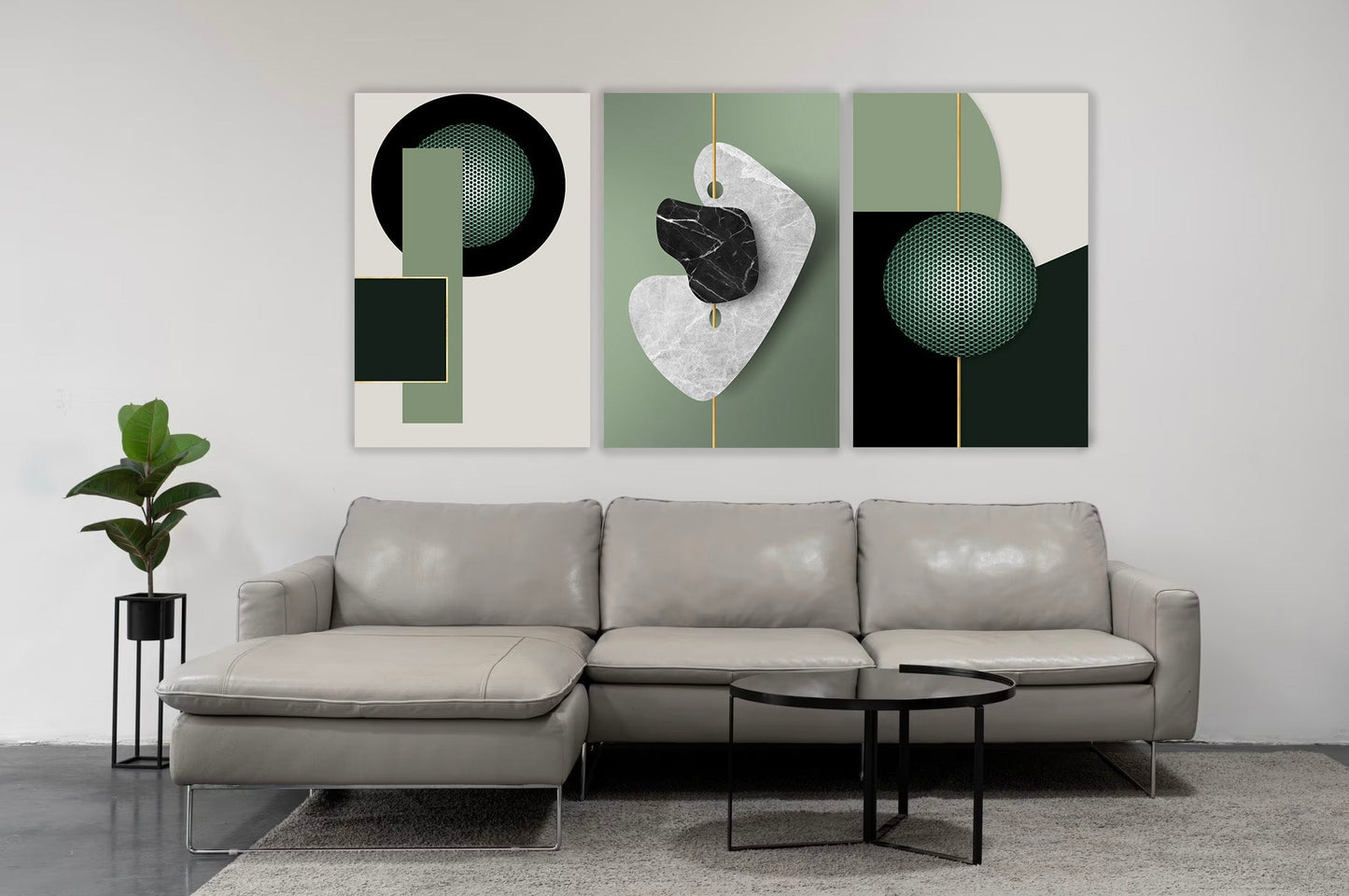 ABE Olive Abstract Modern Acrylic Wall Art