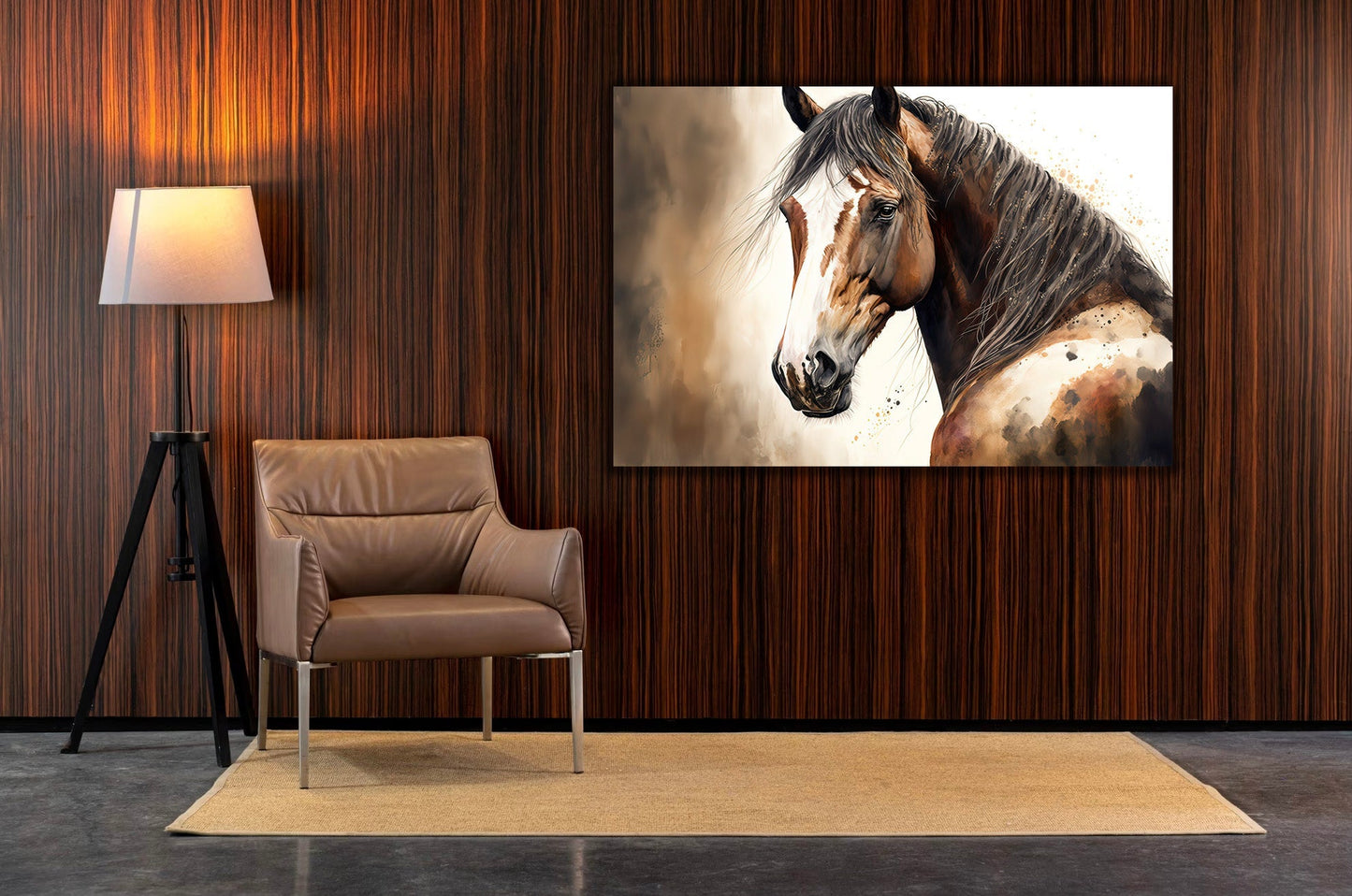 STALLION Hand Drawn Horse Modern Acrylic Wall Art