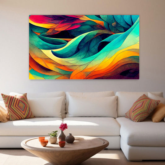 WAVES Colorful Organic Forms Modern Acrylic Wall Art