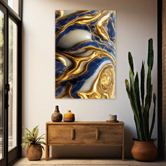 BLUE FLOW Texture Marble Modern Acrylic Wall Art