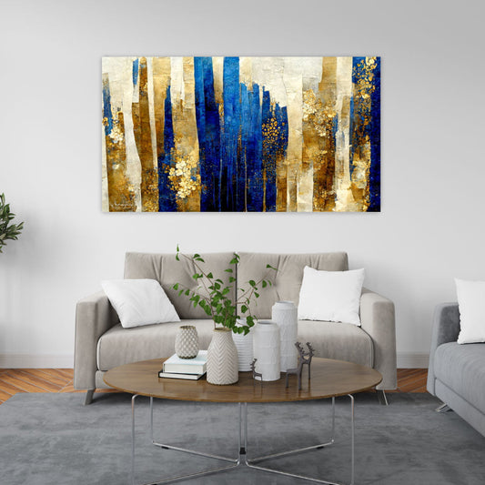 BLUE FOREST Stripe Panorama Modern Acrylic Wall Art