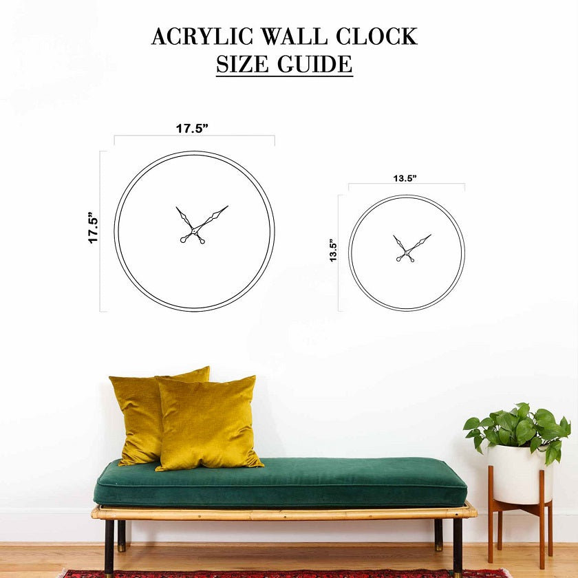 BELLA Rustic Farmhouse Acrylic Wall Clock