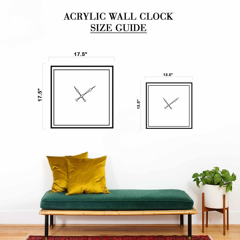 GLENDA Black Gold Marble Acrylic Wall Clock