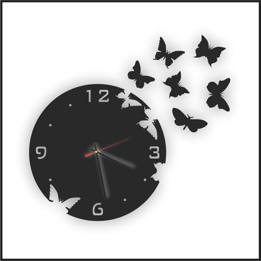 FLY BLACK Acrylic Wall Clock