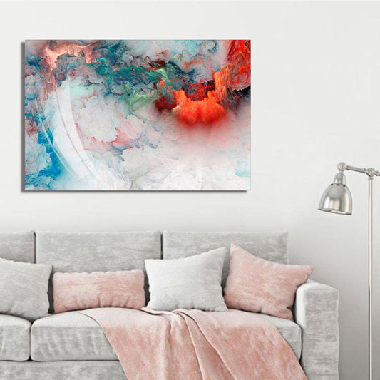 STORMY Turquoise Abstract Acrylic Wall Art Print