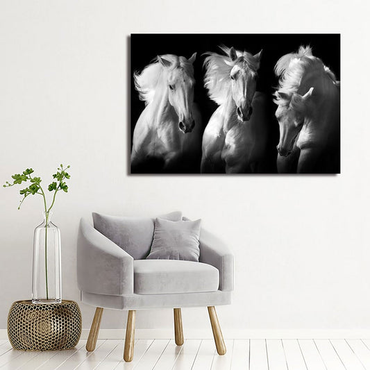 RAYE 3 White Horses Acrylic Wall Art Print