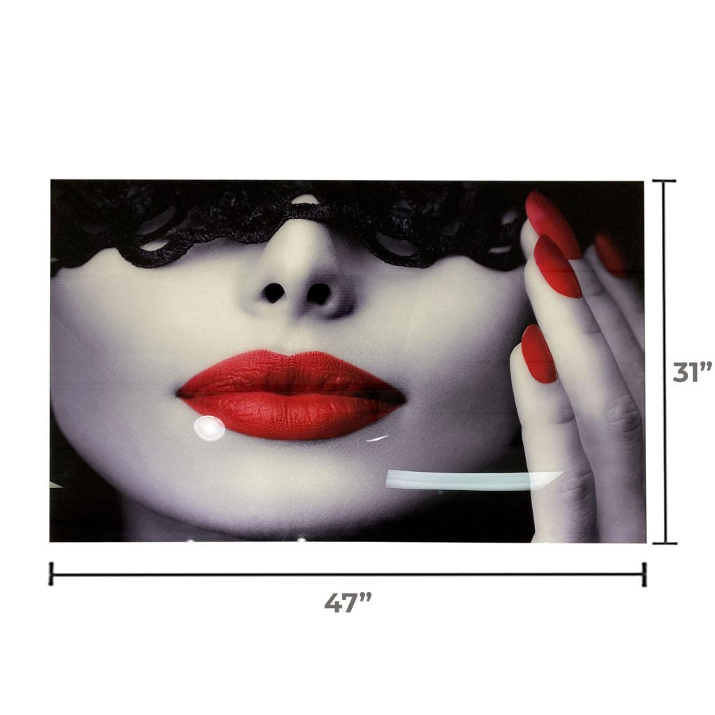 SCARLET Red-Lipped Beauty Portrait Modern Acrylic Wall Art