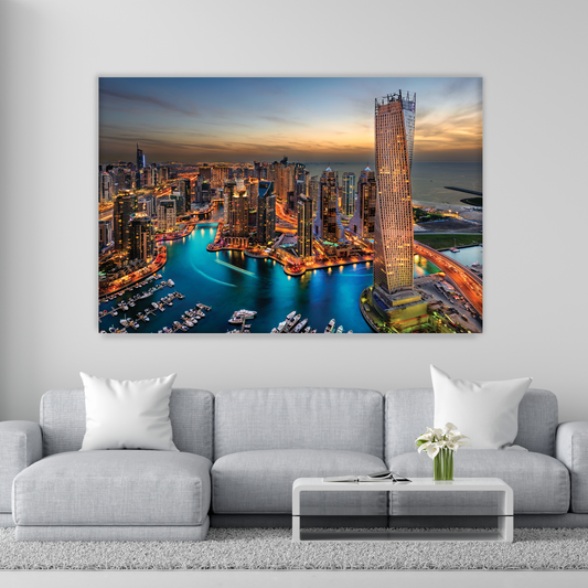 MARINA City Light of Dubai Modern Acrylic Wall Art