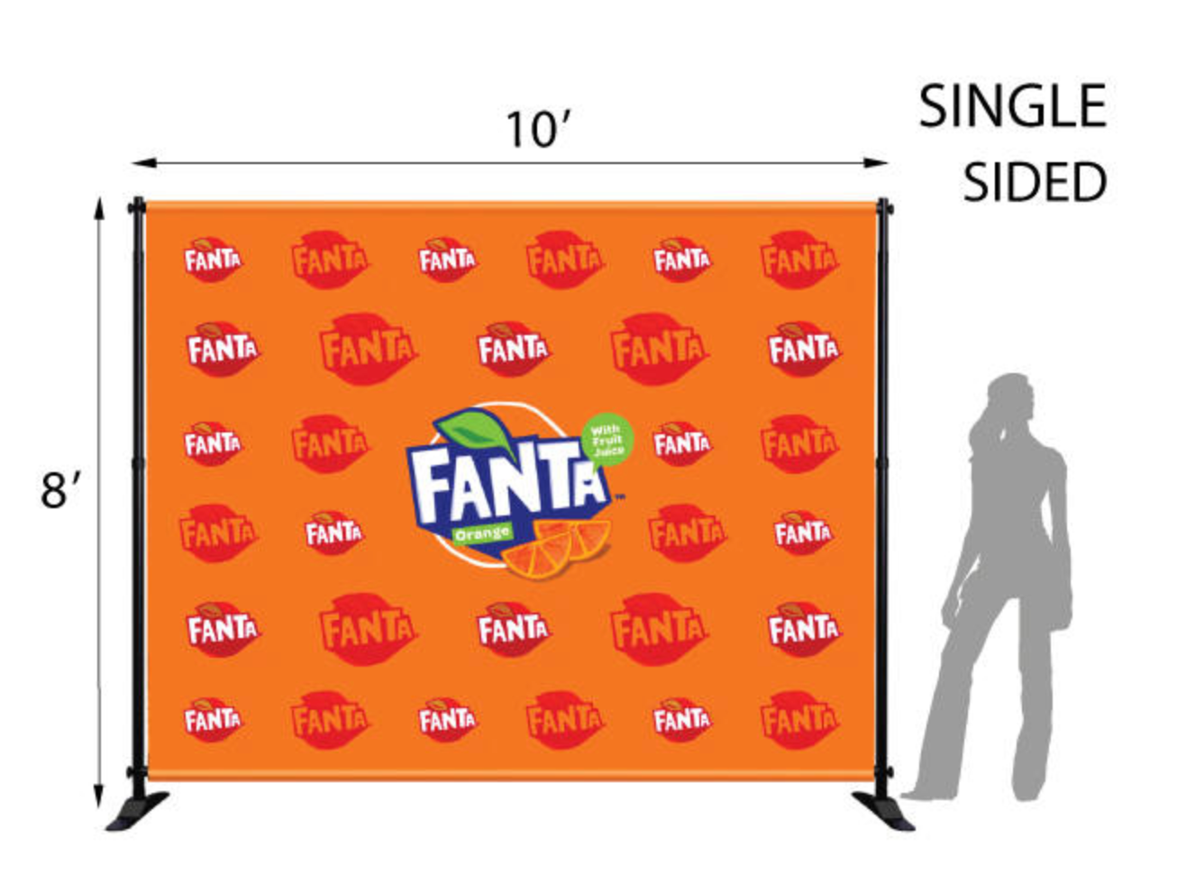 STANDARD Step and Repeat Backdrop, 10'W x 8'H