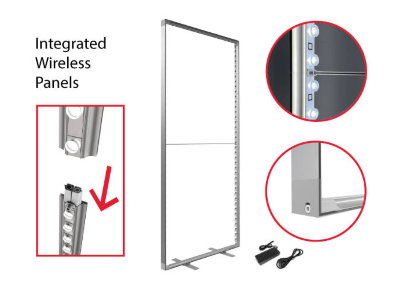 Aluminum SEG Lightbox Display, 3'W x 7'H