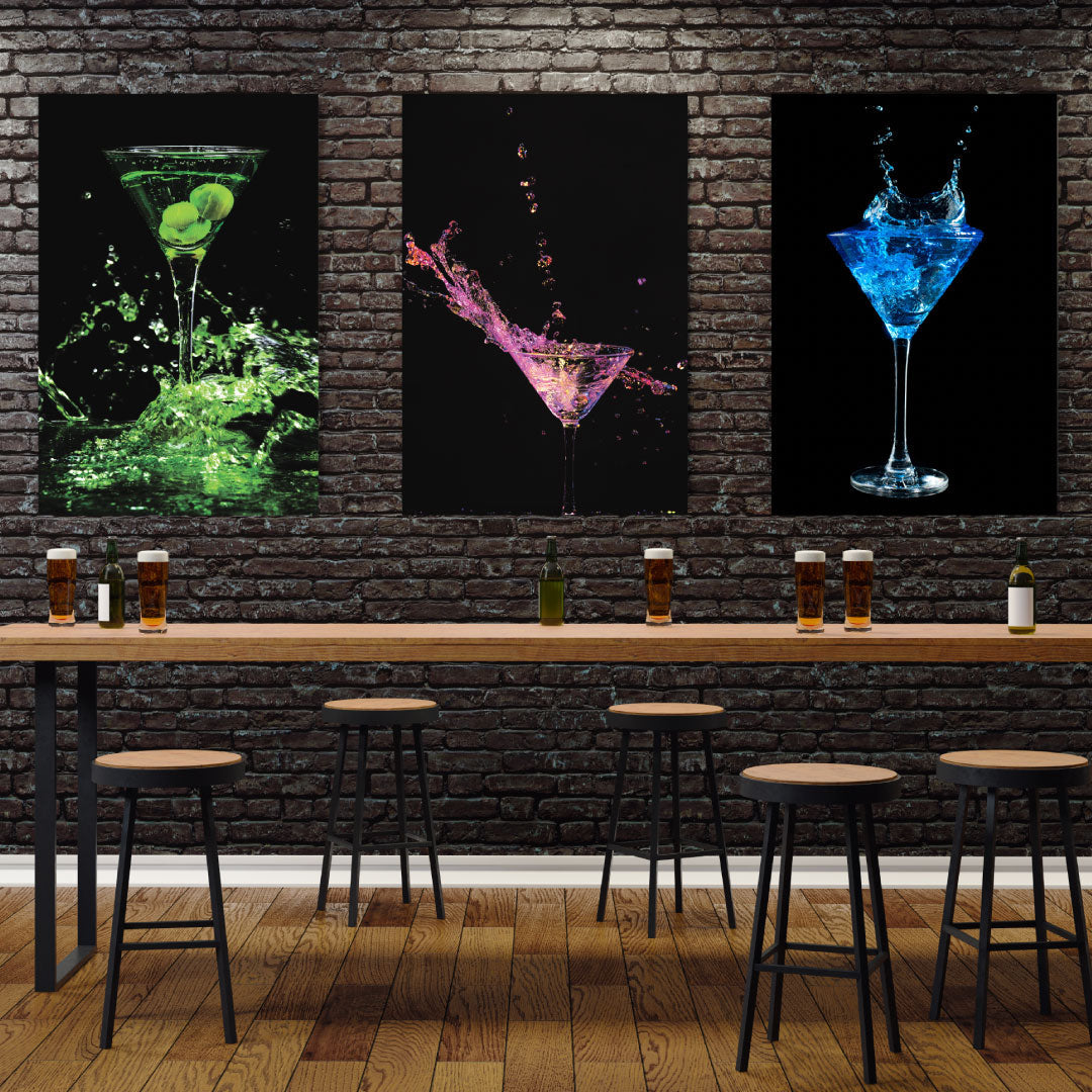 GAYA Colorful Cocktail Splashes Modern Acrylic Wall Art