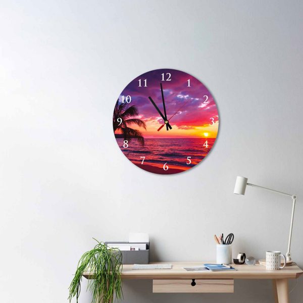 Beautiful Sunset – Acrylic Wall Clock – USA Acrylic – Miami Lakes