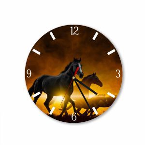 Black Horses – Acrylic Wall Clock – USA Acrylic – Miami Lakes