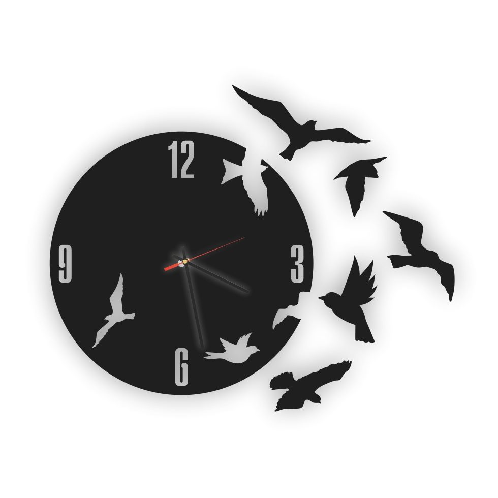 Special Acrylic Wall Clock Birds Design – USA Acrylic – Miami Lakes