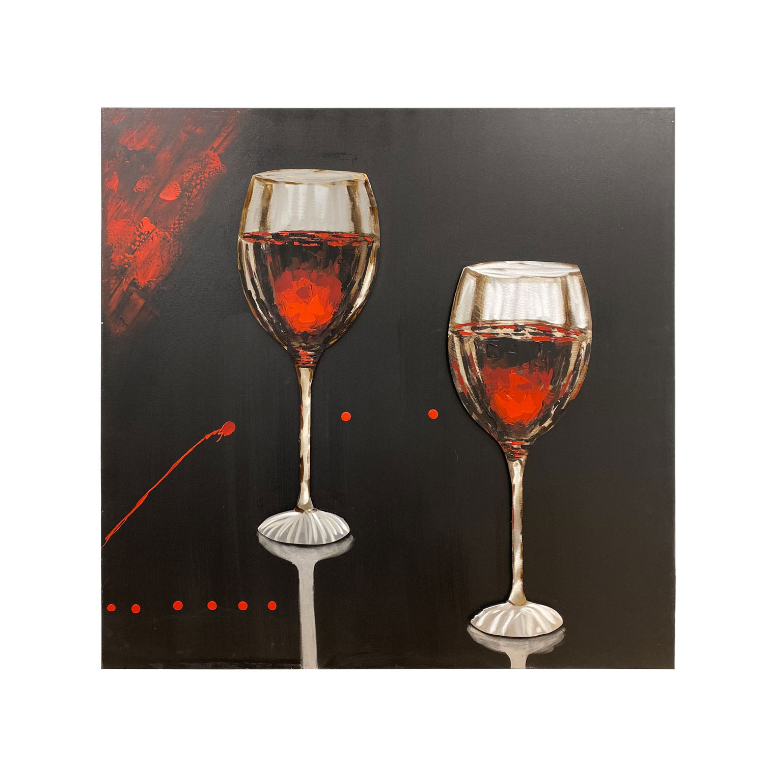 2 Wine Glasses Canvas – USA Acrylic – Florida
