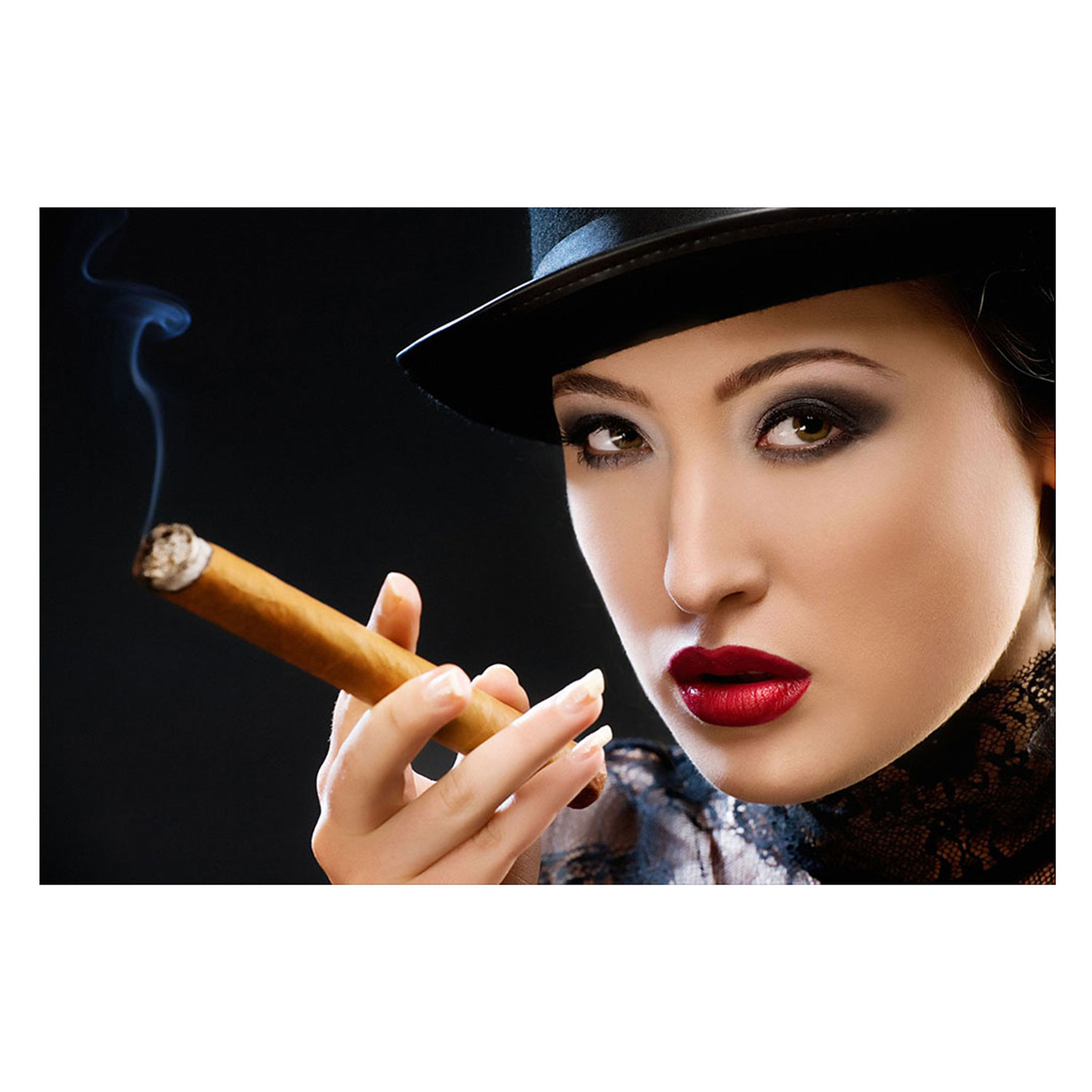 Sexy Woman Smoking – Tempered Glass Print – USA Acrylic – Florida
