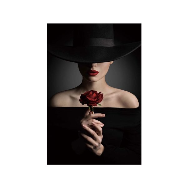 Woman with Red Rose – Tempered Glass Print – USA Acrylic – Miami Lakes