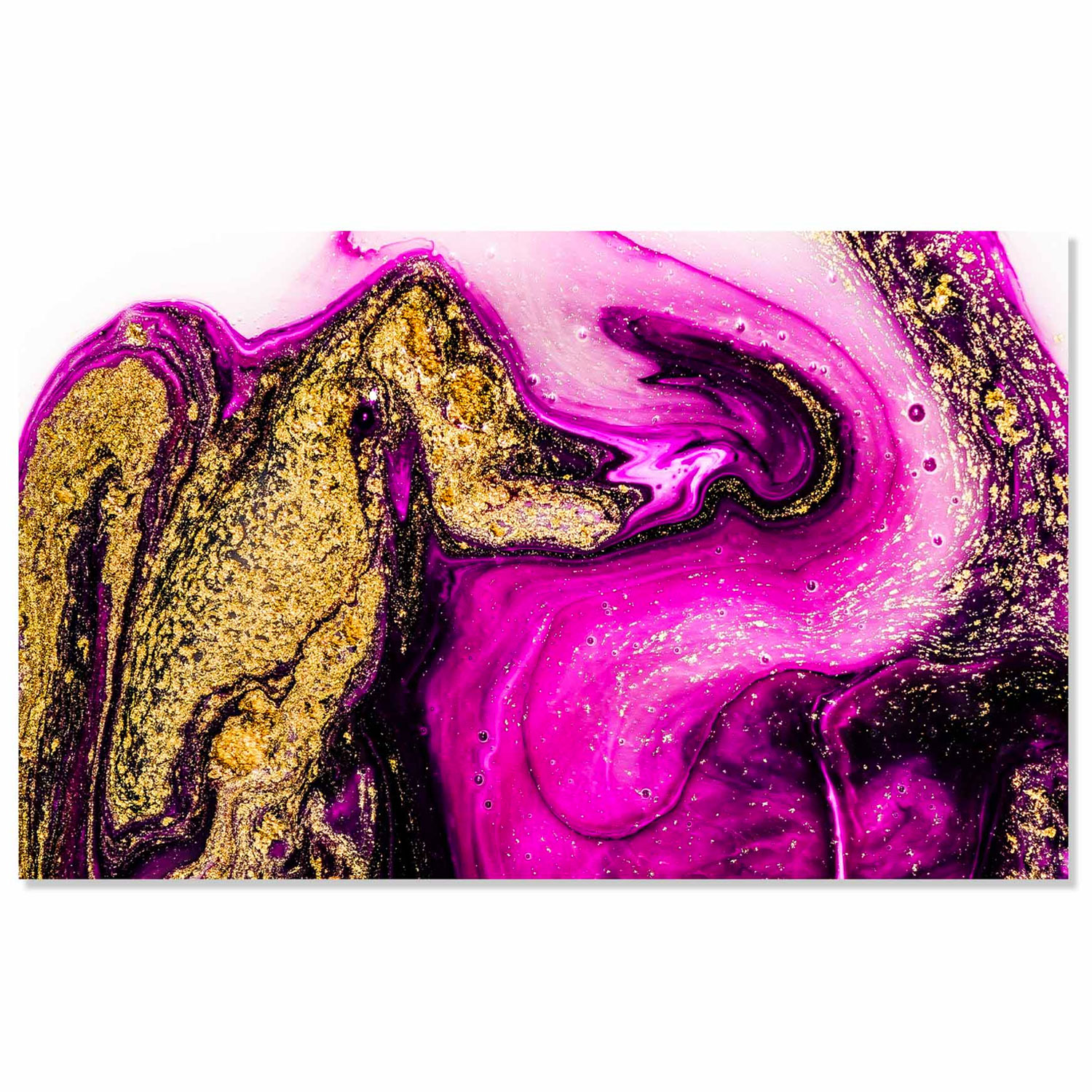 Fuchsia and Gold Abstract – Tempered Glass Print – USA Acrylic – Miami Lakes