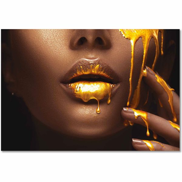 Women with gold paint – Tempered Glass Art – USA Acrylic – Fl